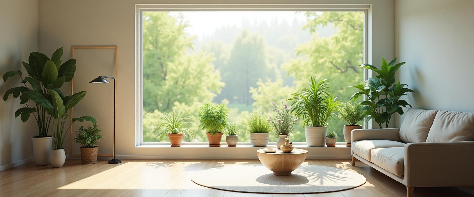 Clean natural home environment with plants and healthy living space