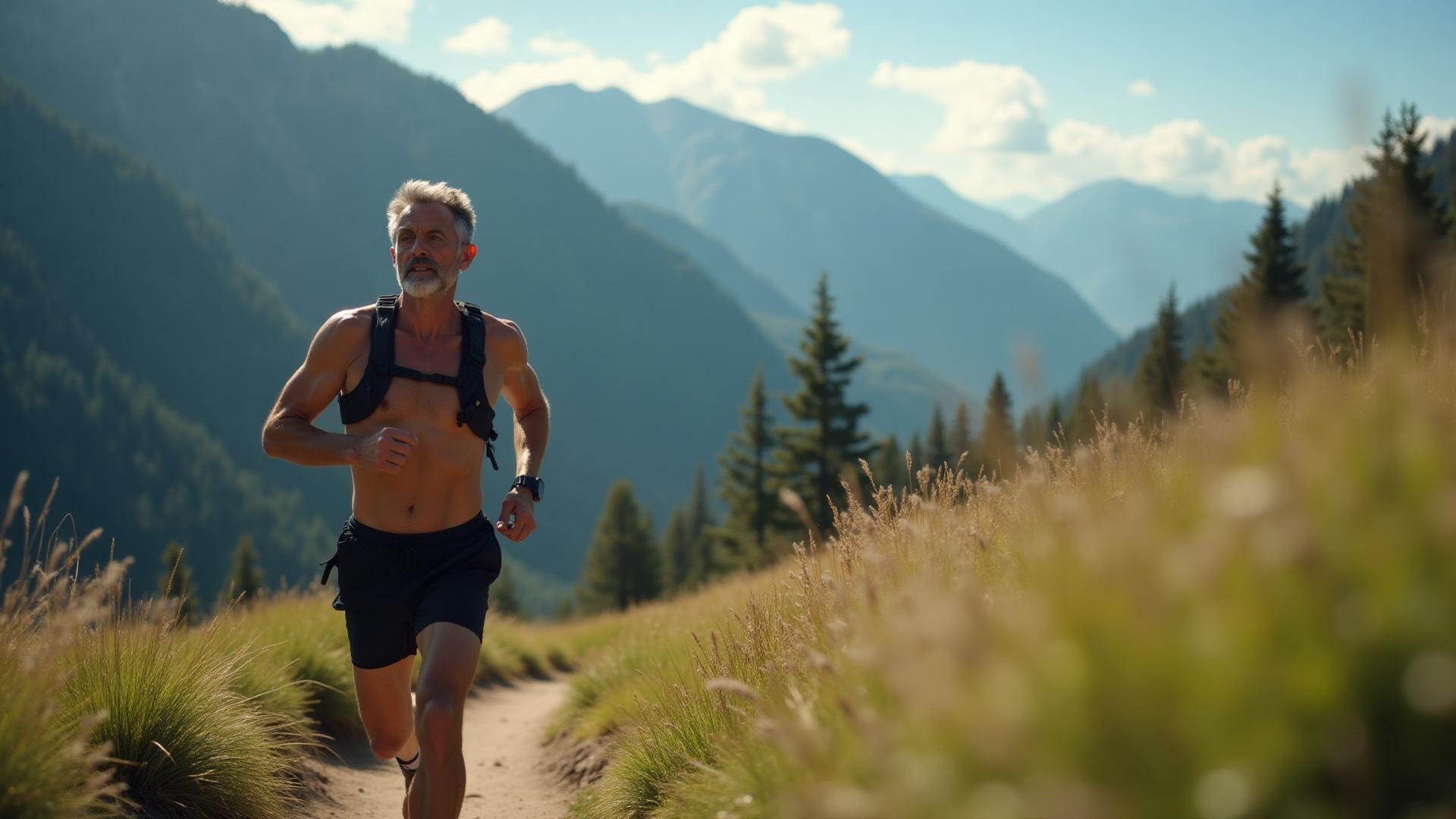 Trail runner in the mountains